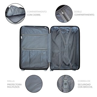 Foto 6 | Maleta de Mano Rígida 20 Pulgadas Gris con Ruedas 360 y Candado TSA Marca Gravita