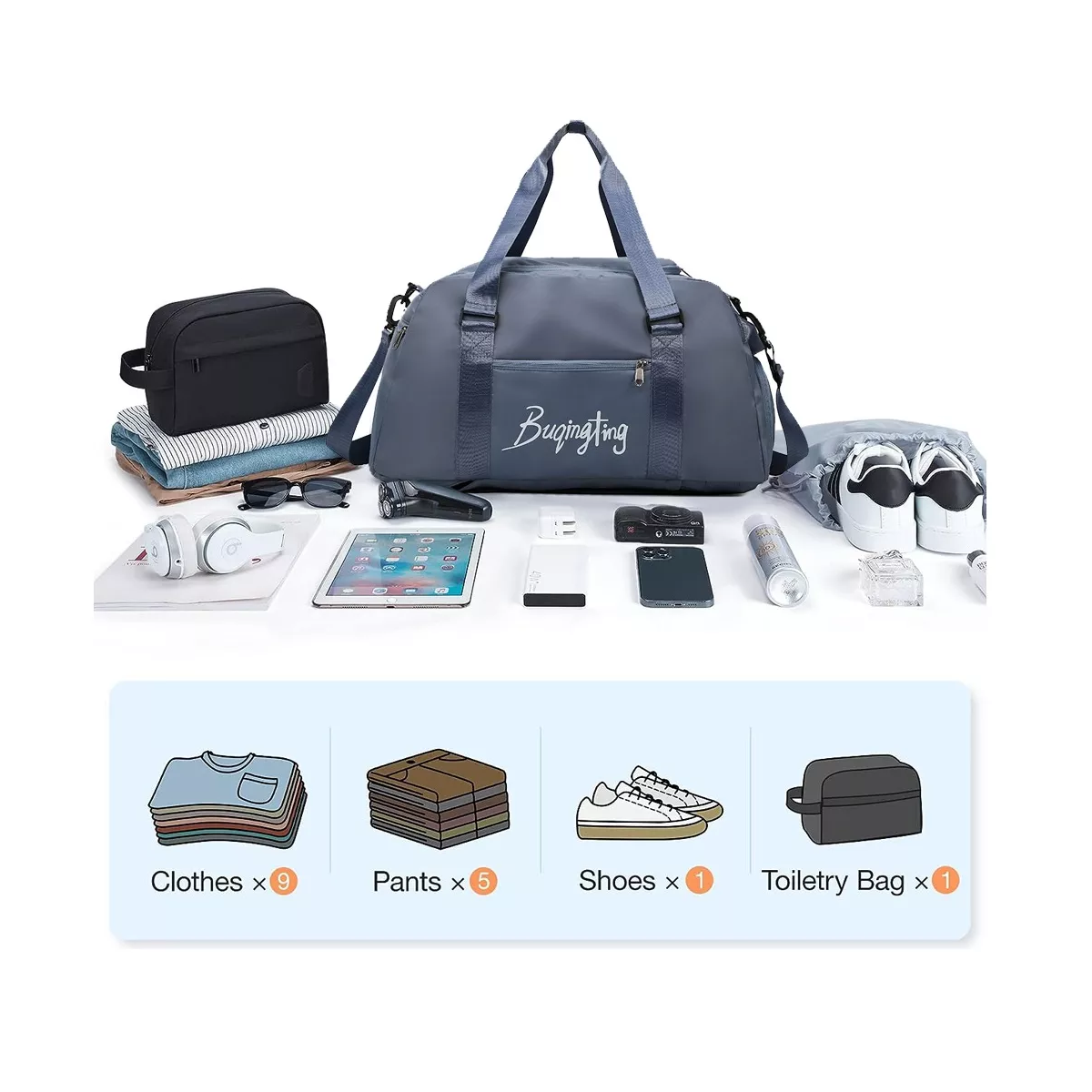 Foto 2 | Maletas Deportiva Mochila De Gym Viaje Eo Safe Imports Esi-18194 Azul
