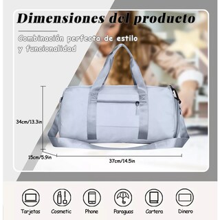 Foto 2 | Maleta De Viaje Bolso Deportivo Mochila Eo Safe Imports Esi-18202 Azul
