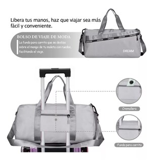 Foto 3 | Maleta De Viaje Bolso Deportivo Mochila Eo Safe Imports Esi-18201 Gris
