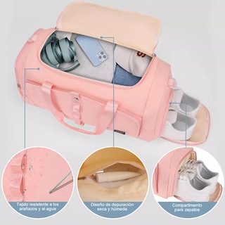 Foto 2 | Maleta Deportiva Bolsa Viaje Mochila Fitness Eo Safe Imports Esi-18198 Rosa