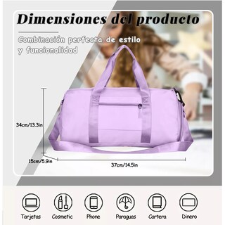 Foto 2 | Maleta De Viaje Bolso Deportivo Mochila Eo Safe Imports Esi-18204 Purpura