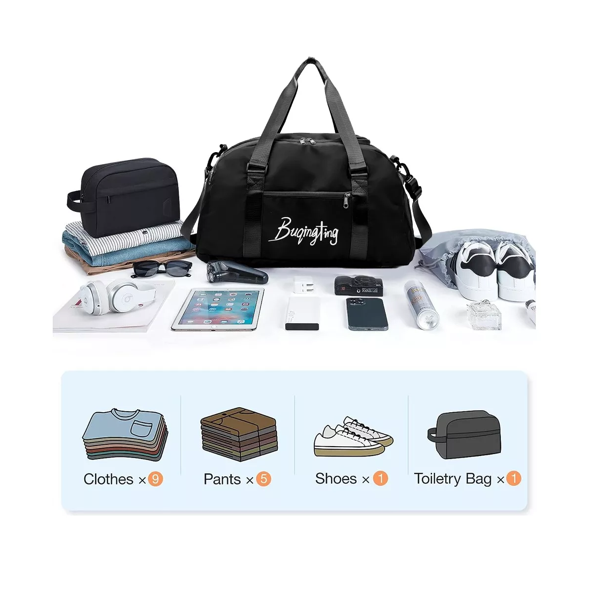 Foto 2 | Maletas Deportiva Mochila De Gym Viaje  Eo Safe Imports Esi-18195 Negro