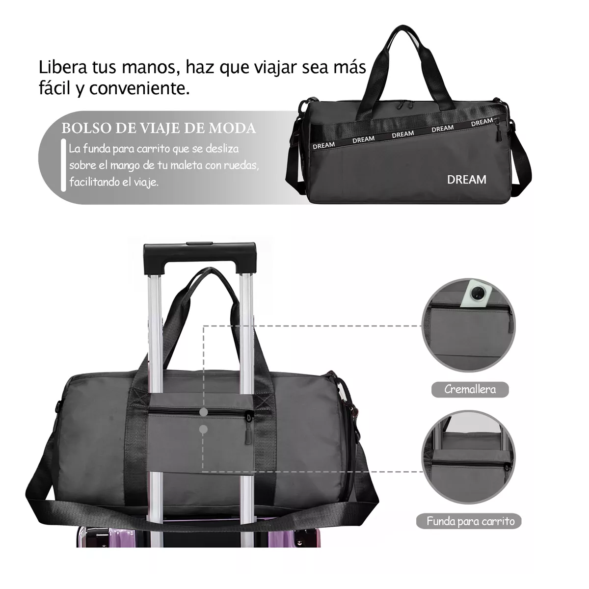 Foto 4 pulgar | Maleta De Viaje Bolso Deportivo Mochila Eo Safe Imports Esi-18203 Negro