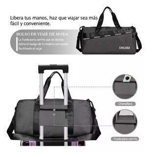 Foto 3 | Maleta De Viaje Bolso Deportivo Mochila Eo Safe Imports Esi-18203 Negro