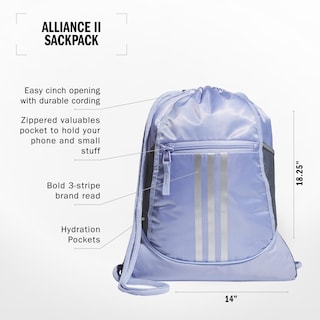 Foto 2 | Mochila Adidas Alliance 12l, Ligera, Atlética, Violeta - Venta Internacional.