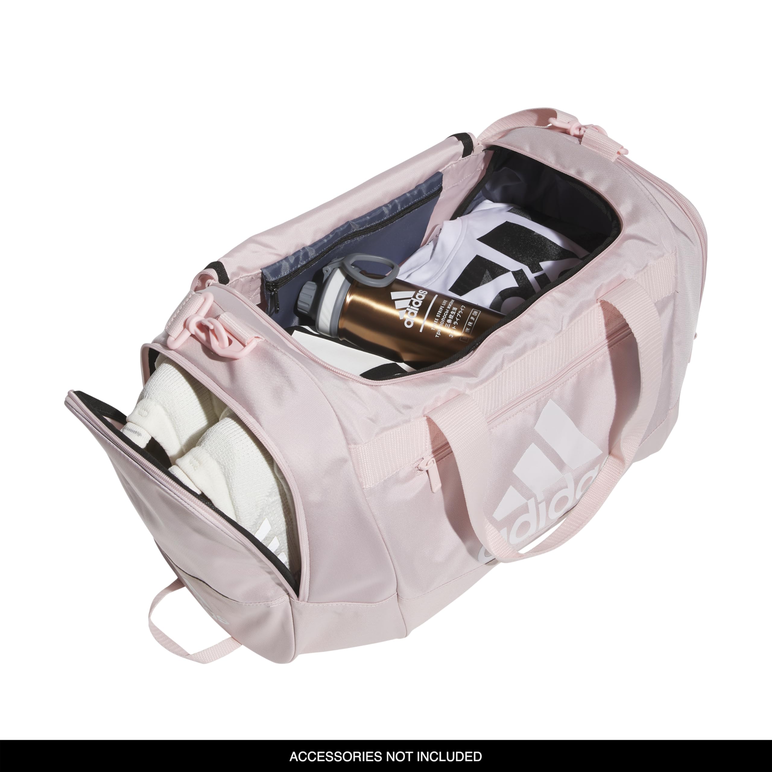 Foto 3 | Bolsa De Viaje Para Gimnasio Adidas Defender 4.0 Duffel Sandy Rosa/blanco - Venta Internacional.