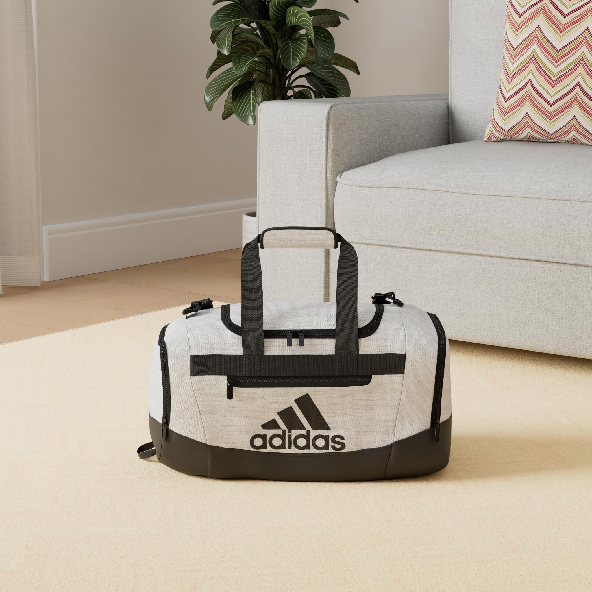 Foto 2 | Bolsa De Viaje Para Gimnasio Adidas Defender 4.0, Unisex, Pequeña, 38 L, Blanco/negro - Venta Internacional.