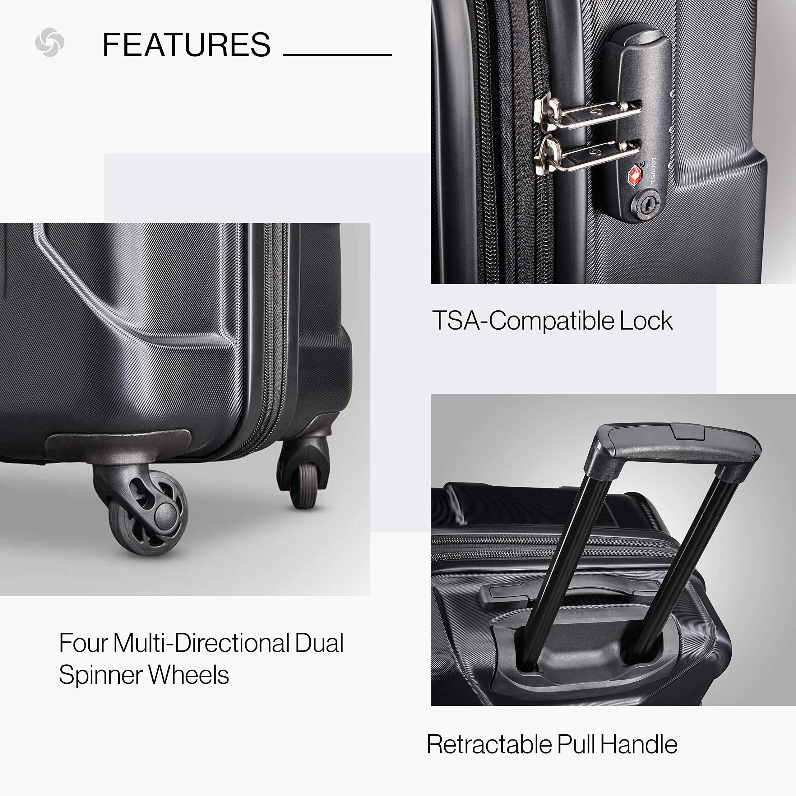 Foto 3 | Maleta Samsonite Centric Hardside de 20 Pulgadas Negra - Venta Internacional