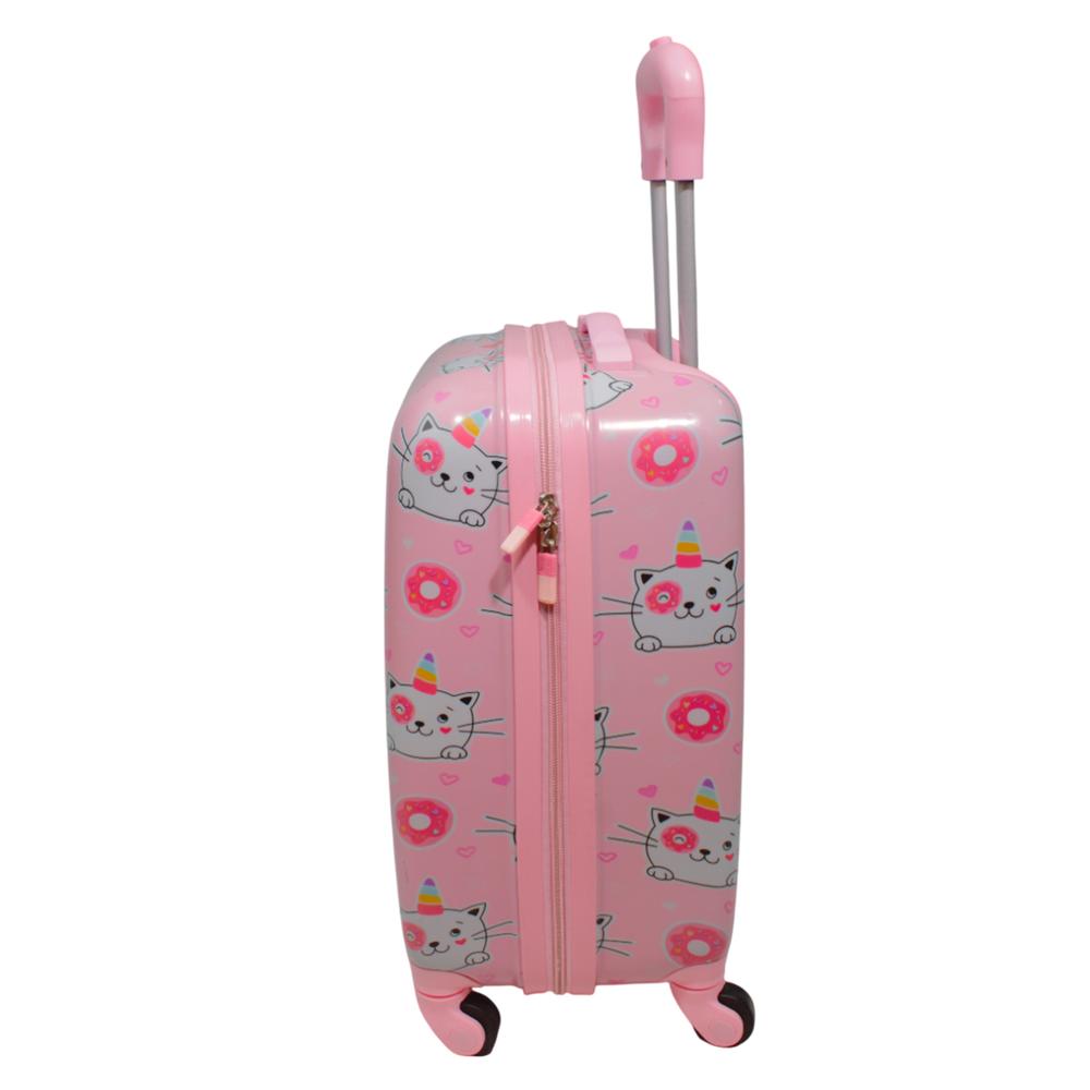 Foto 4 pulgar | Maleta De Cabina Jon Infantil Gato Unicornio 16'' Rosa Claro Rosa