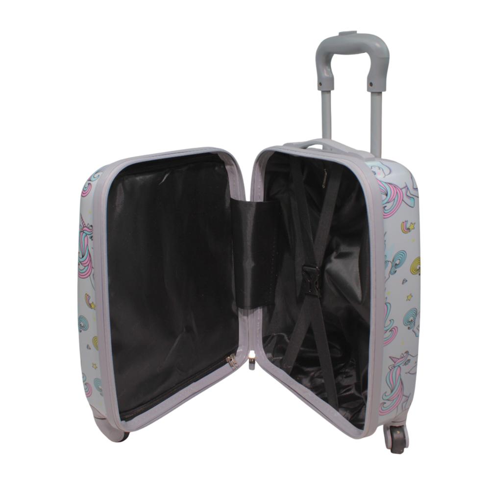 Foto 5 pulgar | Maleta De Cabina Jon Infantil Unicornio 16'' Gris Gris