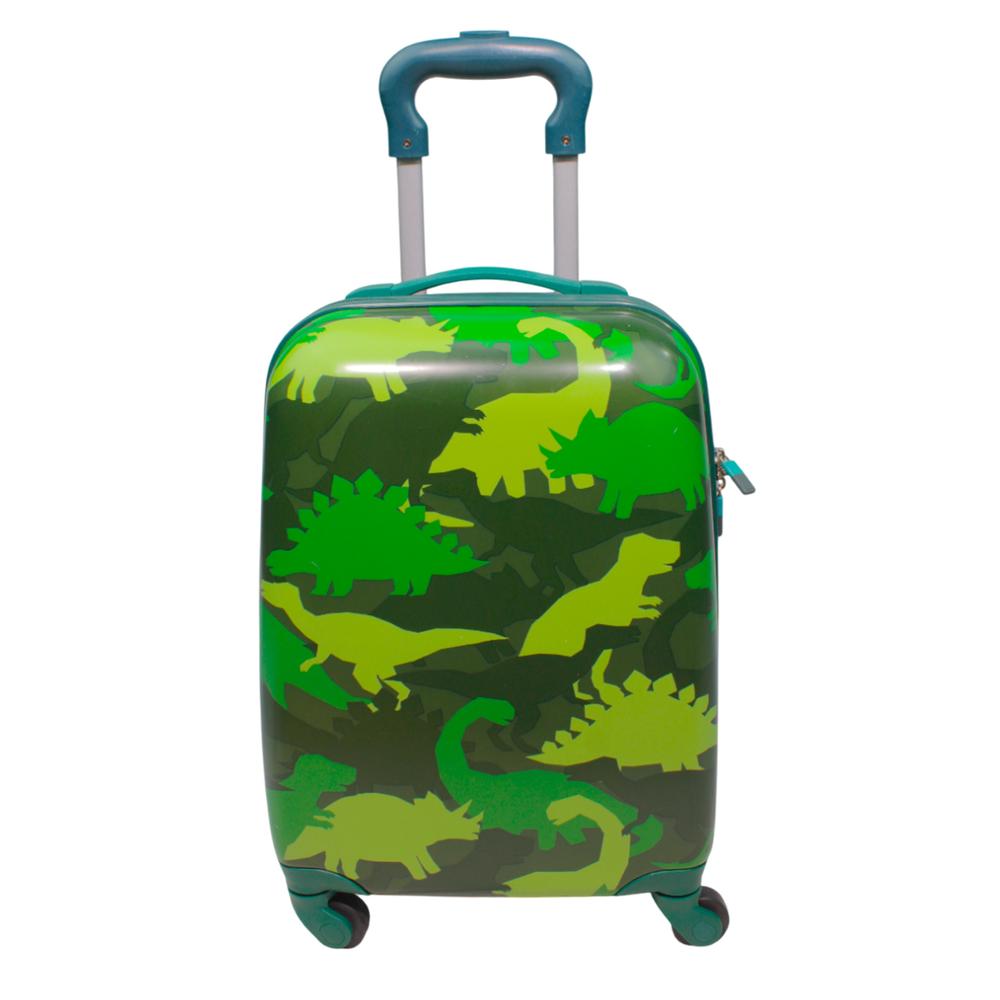 Maleta De Cabina Jon Infantil Dinosaurio 16'' Verde Claro Verde