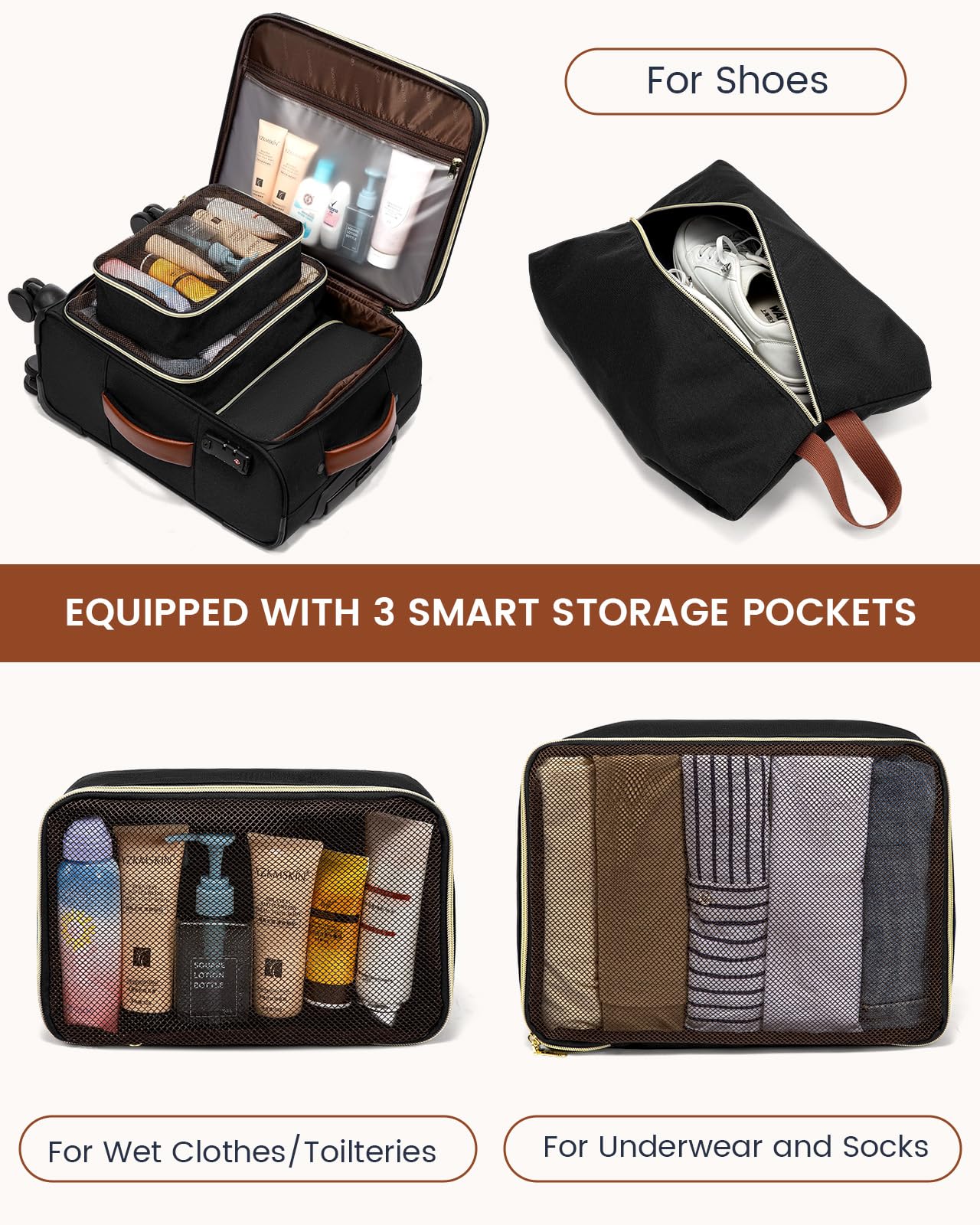 Foto 7 pulgar | Equipaje De Mano Lovevook De 20 Pulgadas Con Candado Tsa Para Mujeres Y Hombres - Venta Internacional.