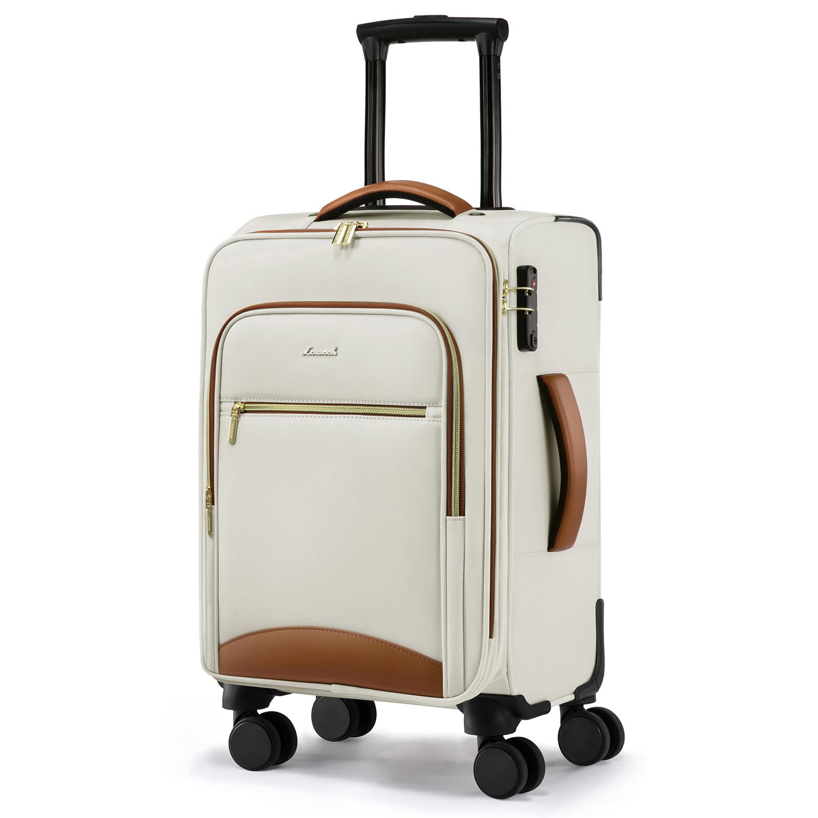 Foto 1 | Equipaje De Mano Lovevook De 20 Pulgadas Aprobado Por La Aerolínea, Beige Y Marrón - Venta Internacional.