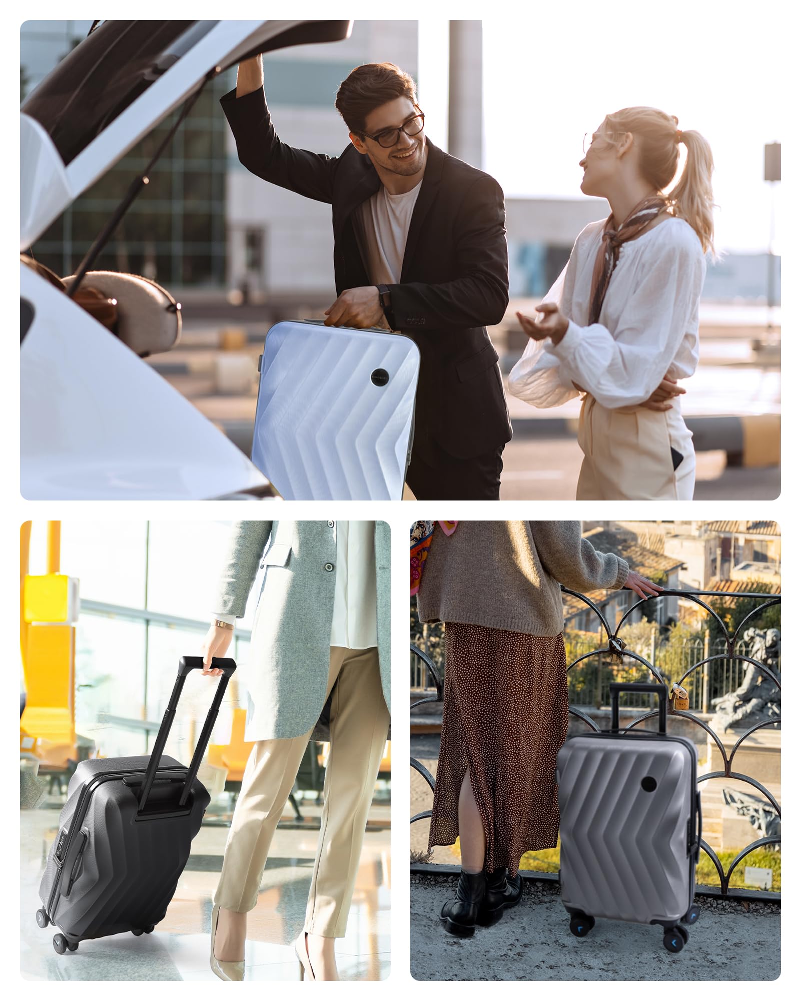 Foto 2 | Maleta Bagsmart Carry On Pc Con Tapa Dura De 20 Pulgadas, Color Morado - Venta Internacional.