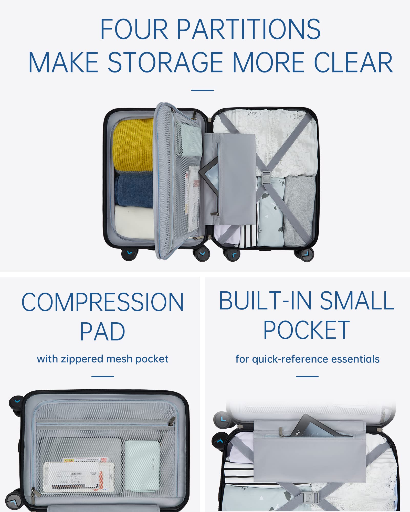 Foto 7 | Maleta Bagsmart Carry On Pc Con Tapa Dura De 20 Pulgadas, Color Morado - Venta Internacional.