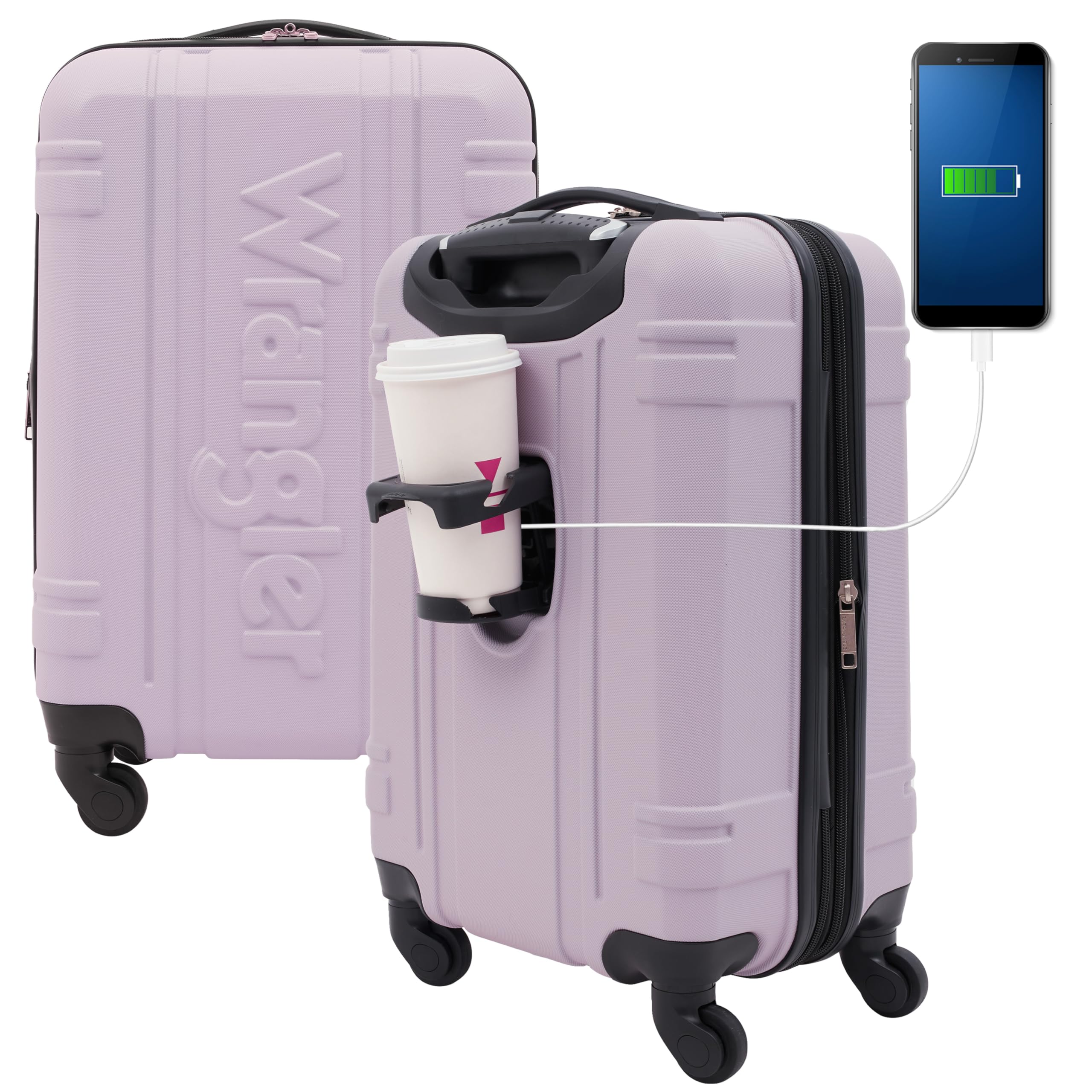 Foto 1 | Maletas de Viaje Wrangler Astral Lilac Con Tapa Dura 50 Cm Con Portavasos - Venta Internacional