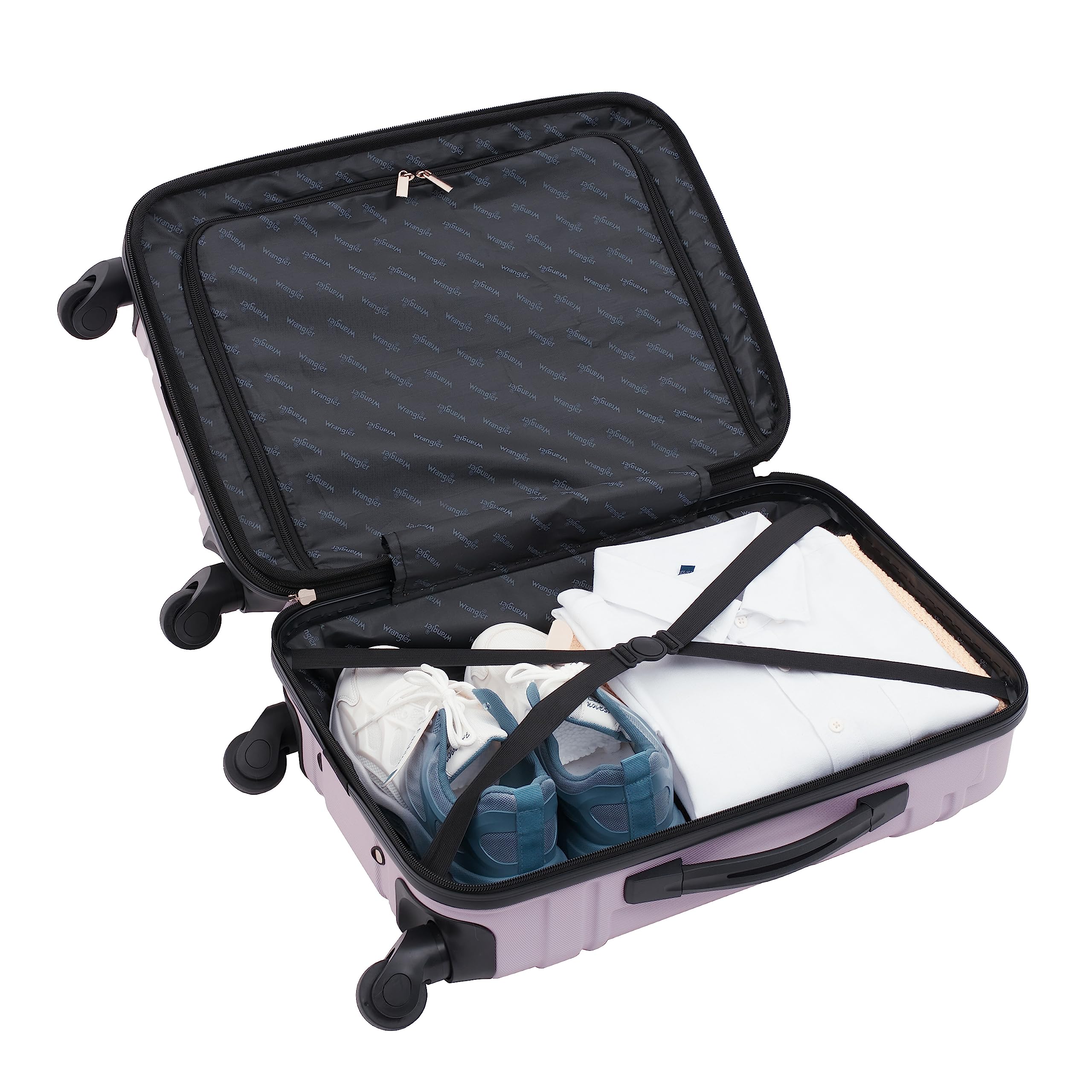 Foto 6 pulgar | Maletas de Viaje Wrangler Astral Lilac Con Tapa Dura 50 Cm Con Portavasos - Venta Internacional