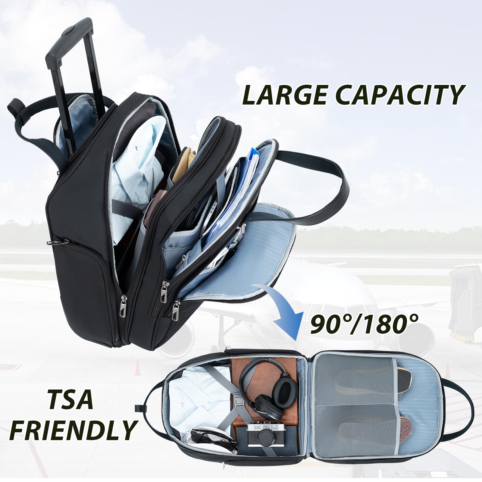 Foto 7 pulgar | Maleta de Mano Vankean Para Debajo Del Asiento 16 Pulgadas Impermeable Negra - Venta Internacional