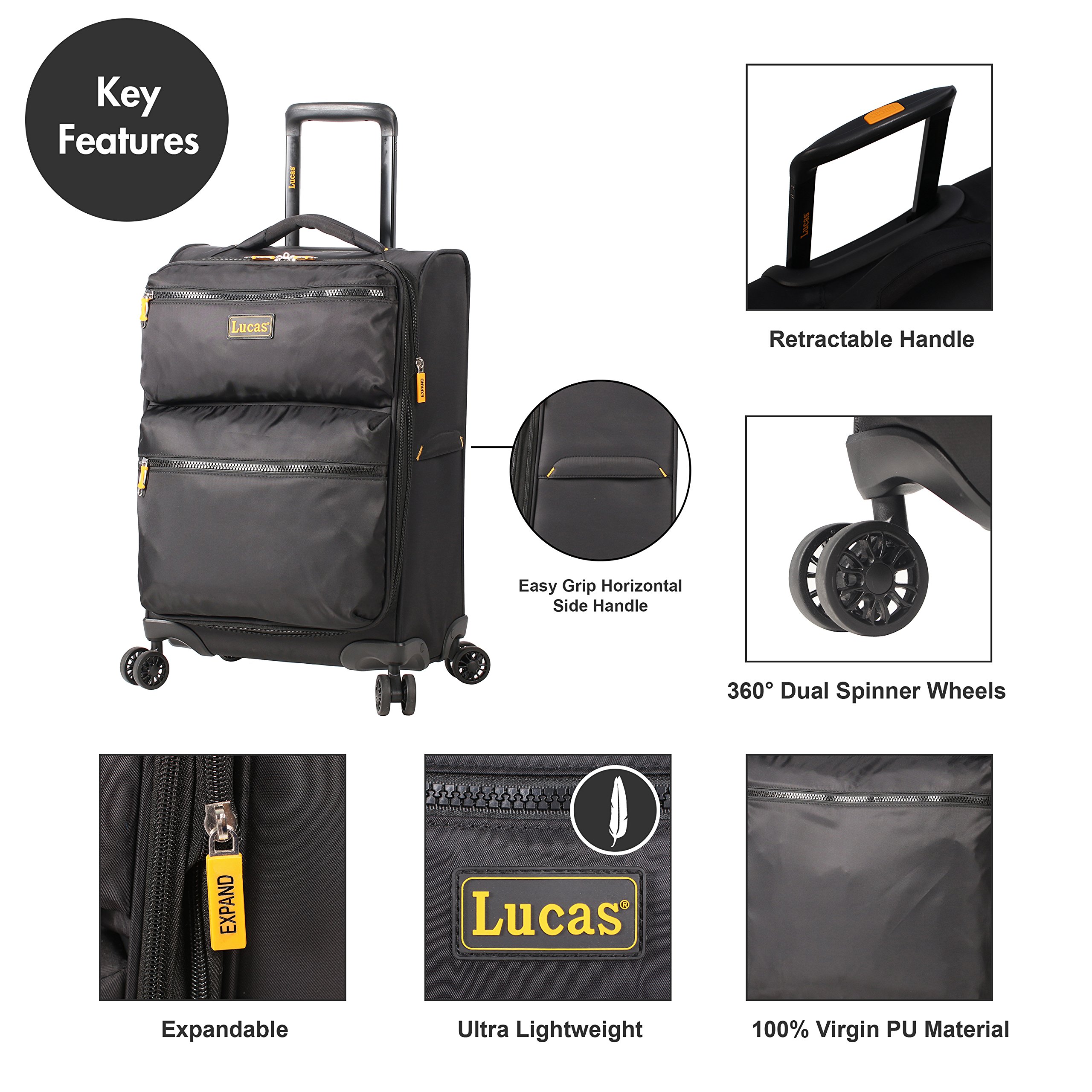 Foto 3 pulgar | Equipaje de Mano Ultraligero Lucas Softside de 20" - Venta Internacional
