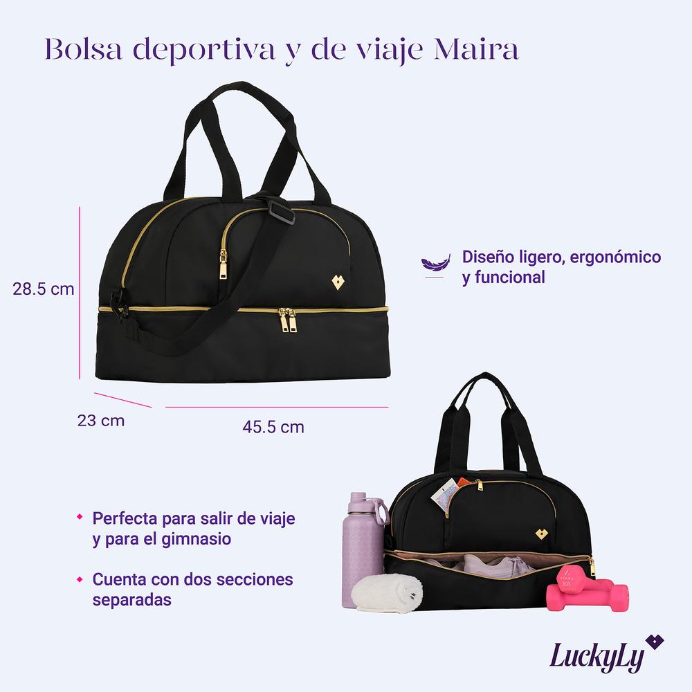 Foto 5 | Maleta Deportiva Luckyly Maira Negro para Mujer