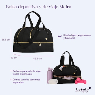 Foto 5 | Maleta Deportiva Luckyly Maira Negro para Mujer