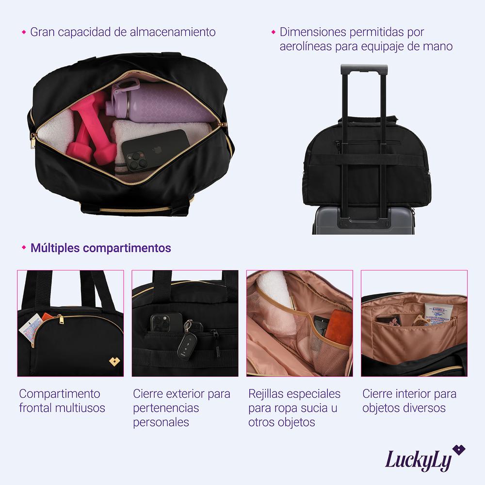 Foto 7 pulgar | Maleta Deportiva Luckyly Maira Negro para Mujer