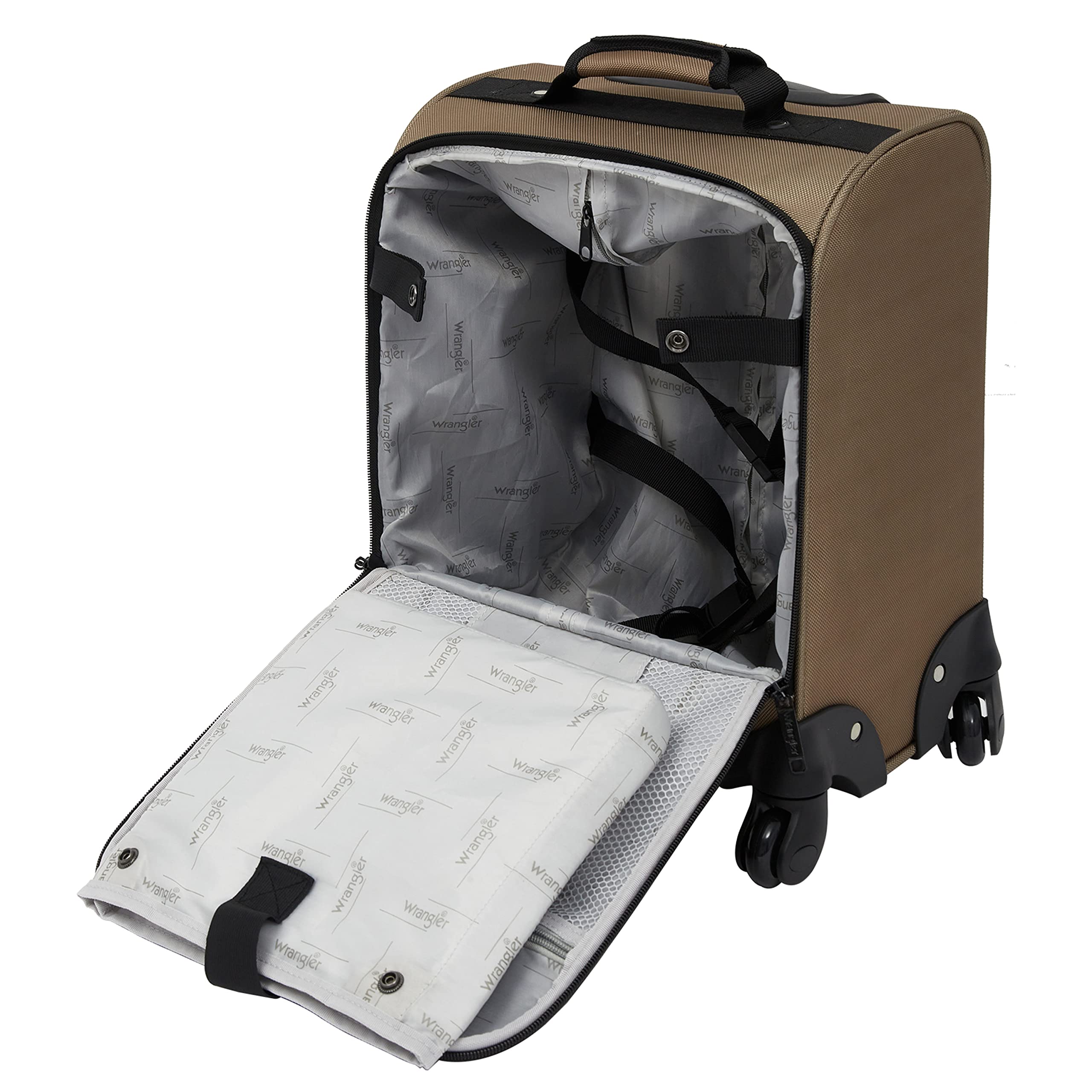 Foto 4 | Maleta Wrangler Spinner de 4 Ruedas Marrón 17 Pulgadas - Venta Internacional