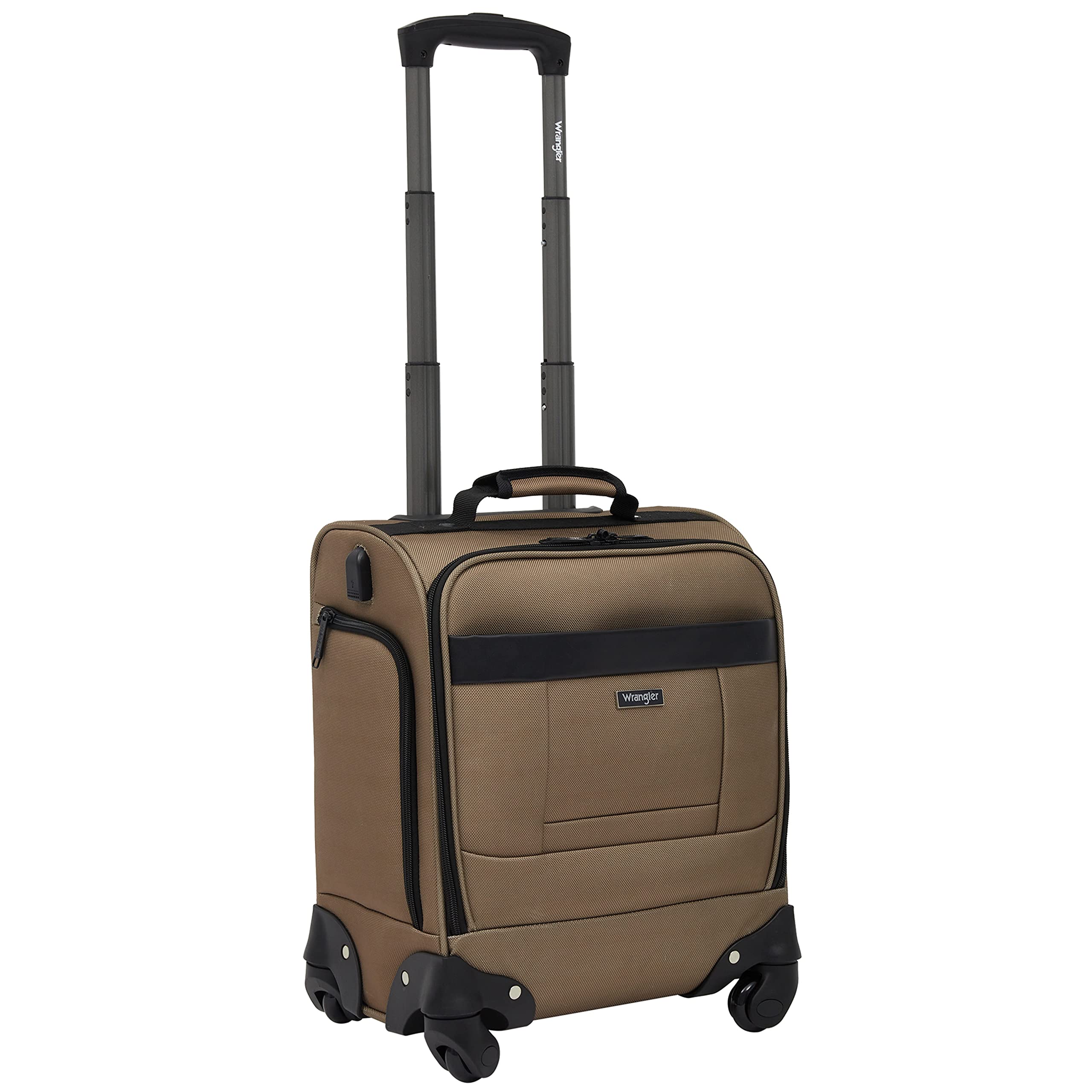 Foto 5 | Maleta Wrangler Spinner de 4 Ruedas Marrón 17 Pulgadas - Venta Internacional
