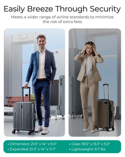 Foto 5 | Maleta con Ruedas Bagsmart Gris de 20"-Venta Internacional