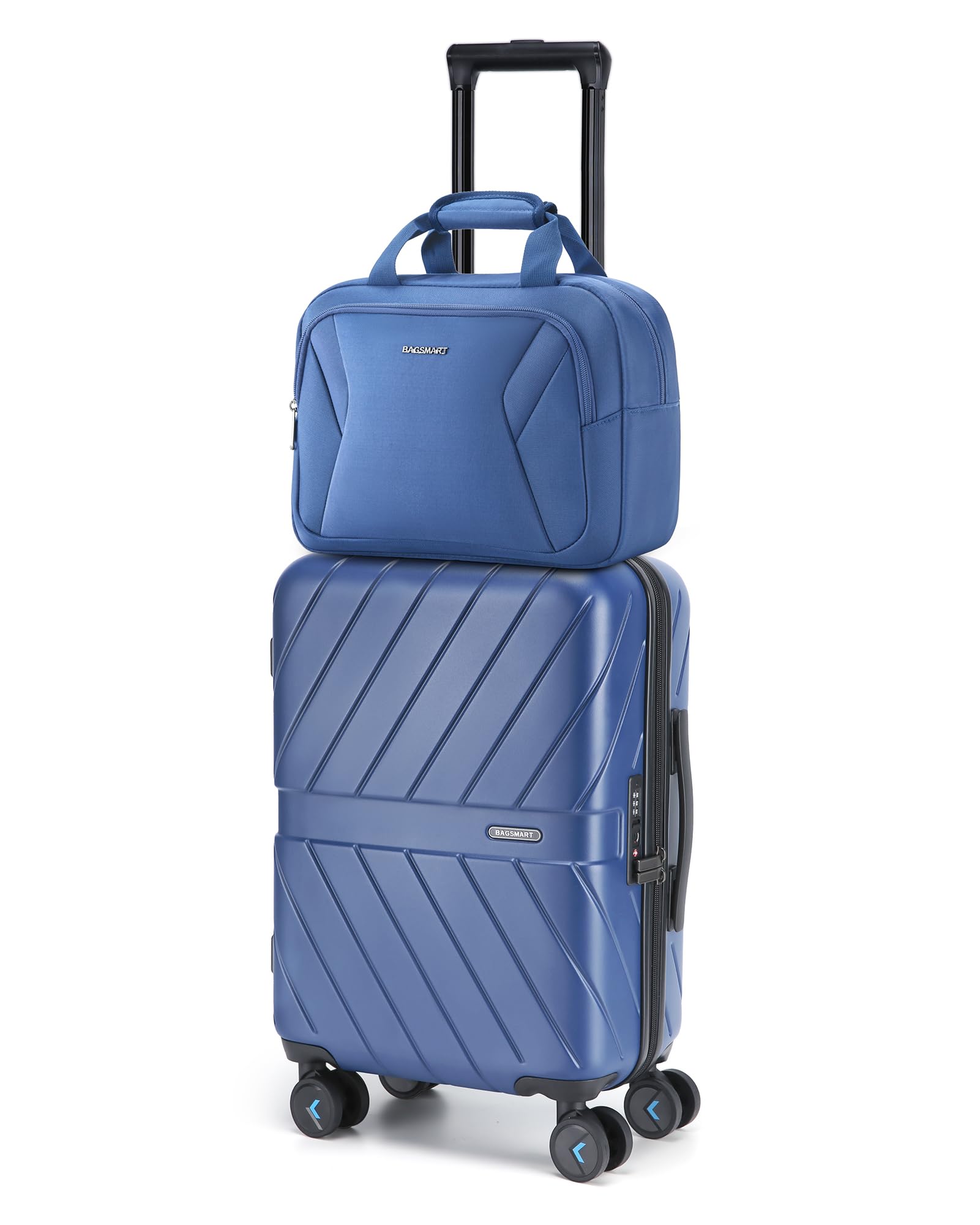Foto 2 | Bolsa De Equipaje Smart Carry On De 20 Pulgadas Con Ruedas Giratorias, Color Azul - Venta Internacional.