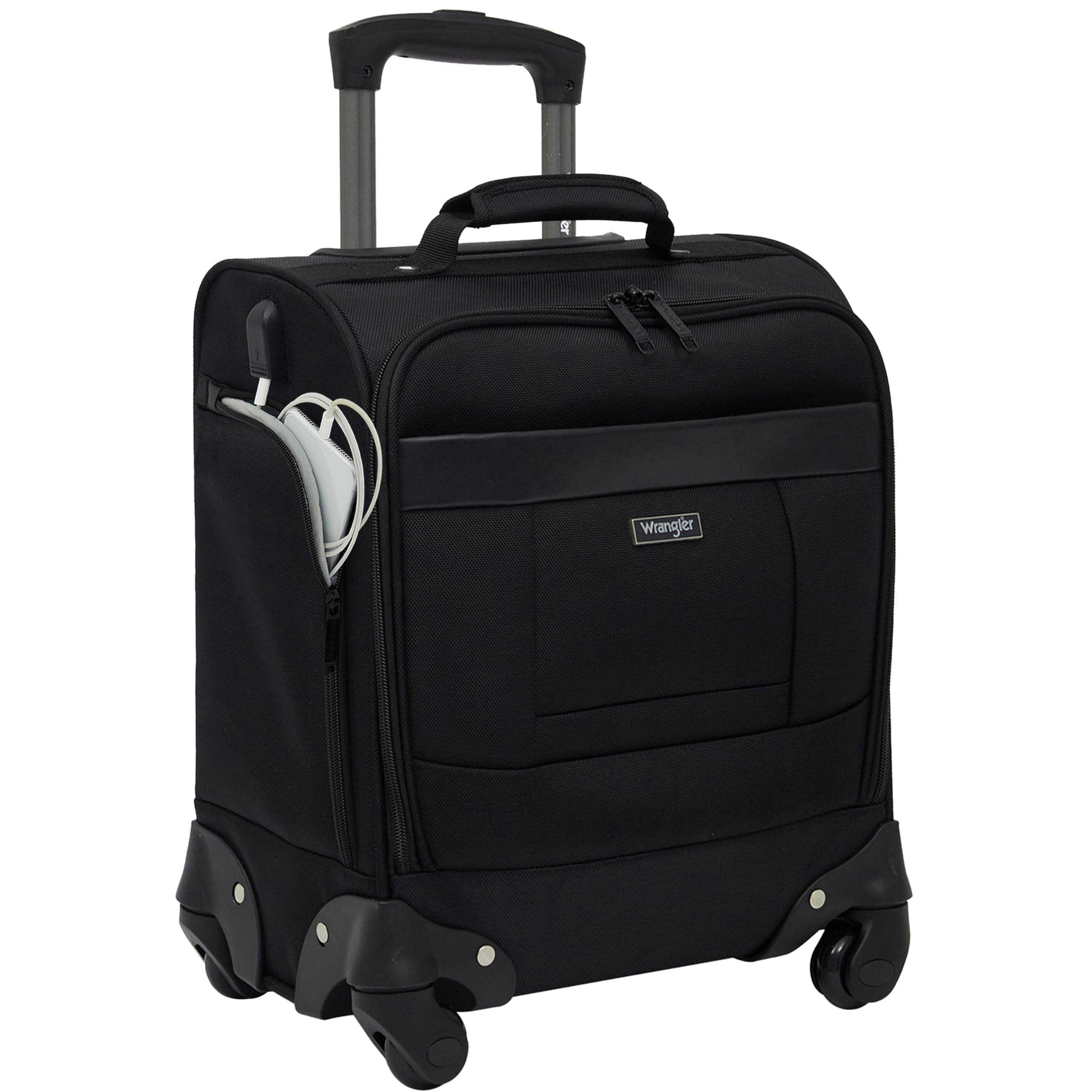 Foto 2 pulgar | Maleta con Ruedas Giratorias Wrangler Negra con Puerto USB 43 cm - Venta Internacional