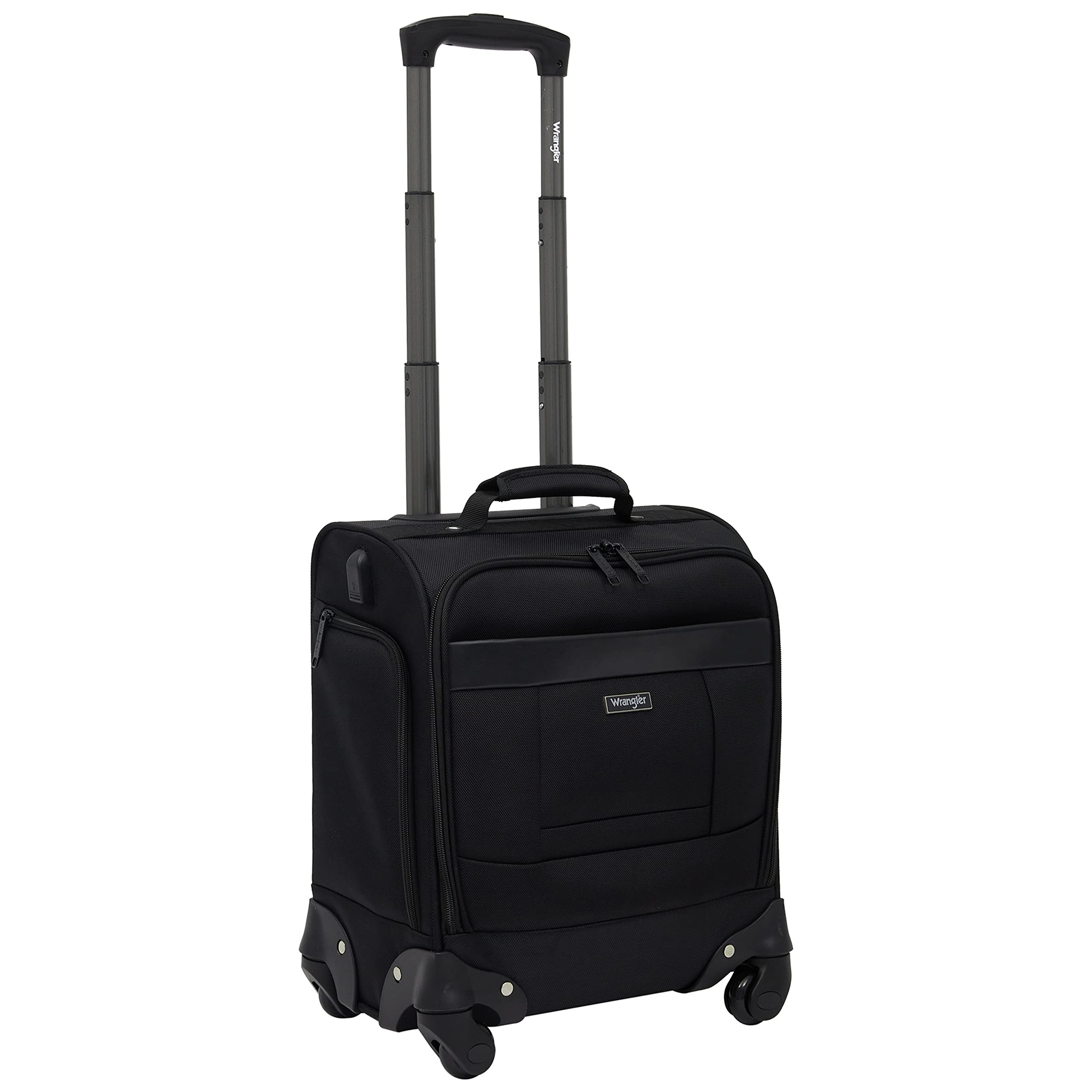 Foto 4 pulgar | Maleta con Ruedas Giratorias Wrangler Negra con Puerto USB 43 cm - Venta Internacional