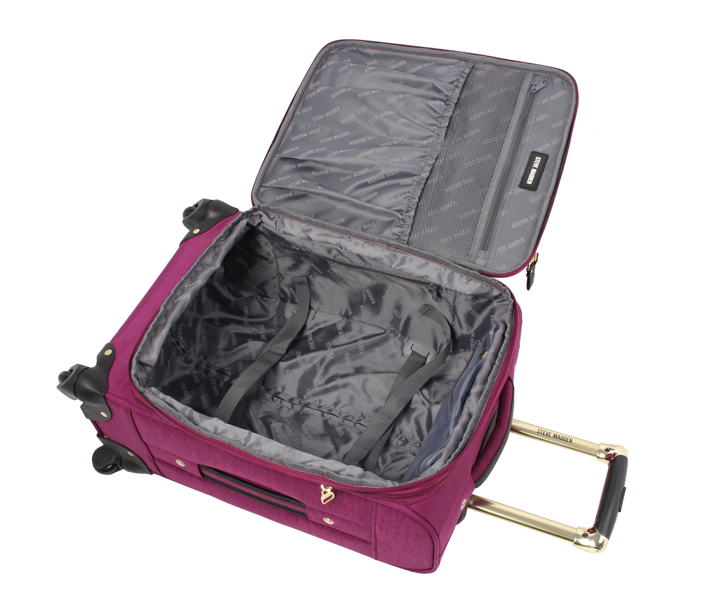 Foto 5 pulgar | Bolsa De Mano Steve Madden Peek-a-boo Morada De 20 Pulgadas Con Ruedas - Venta Internacional.