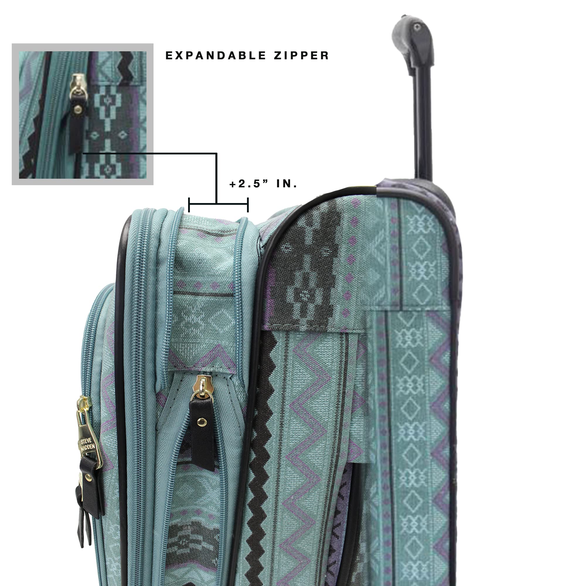 Foto 4 pulgar | Steve Madden Carry On Bag With Spinner Wheels Legends Turquoise - Venta Internacional