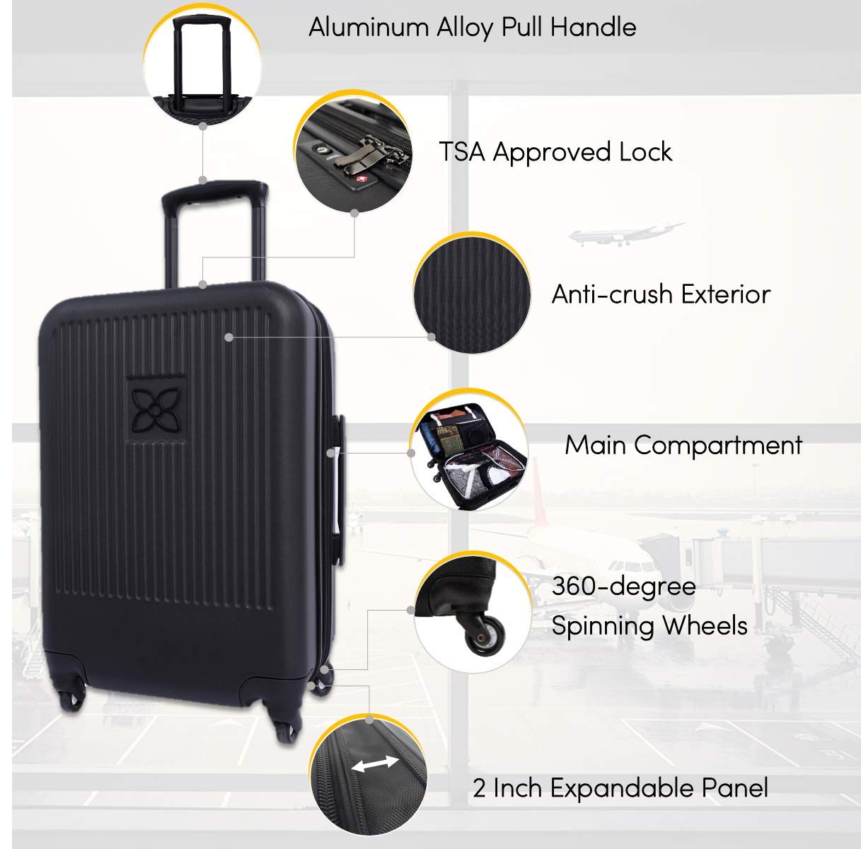 Foto 5 pulgar | Equipaje Sherpani Meridian Travel de 22 Pulgadas con Tapa Dura - Venta Internacional