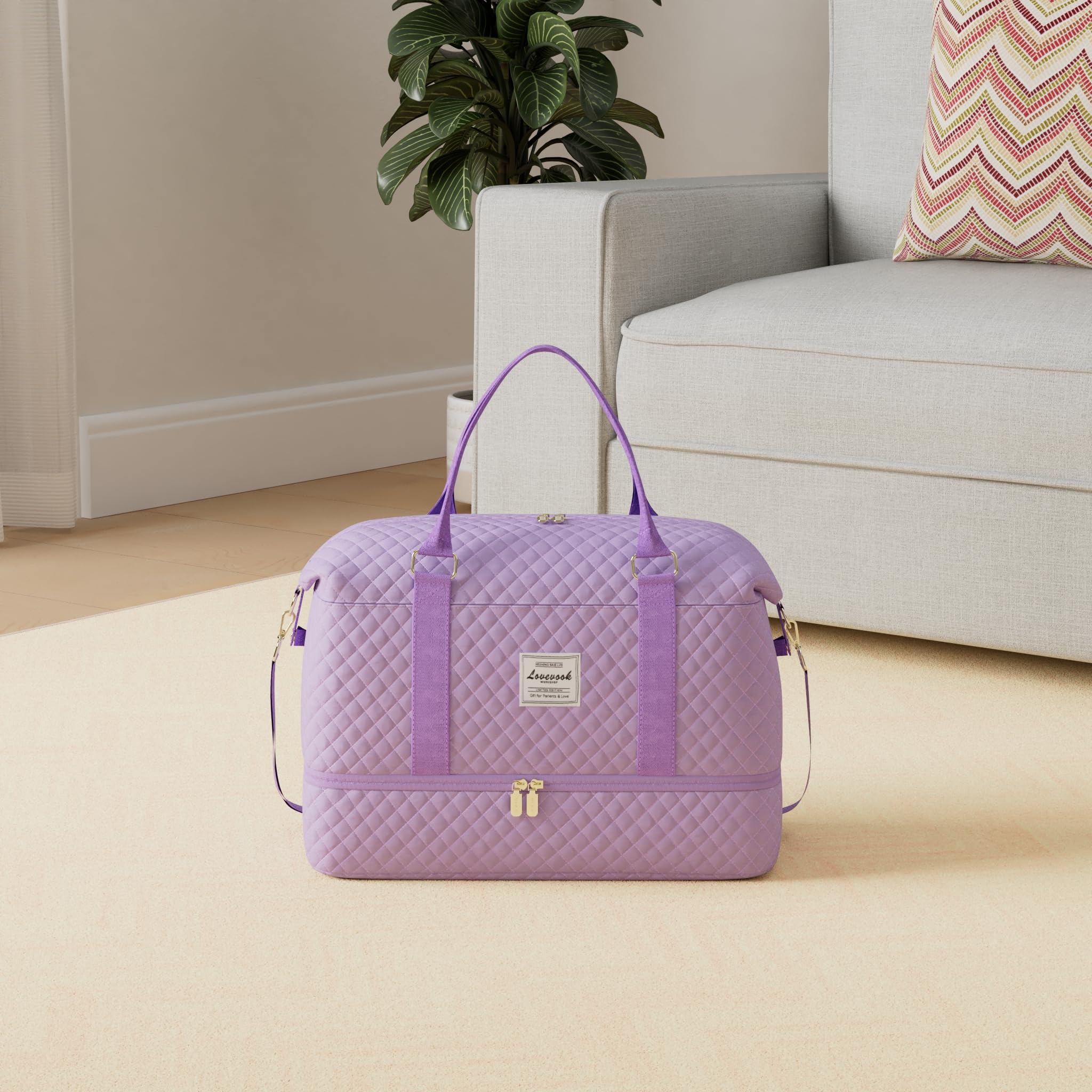 Foto 3 pulgar | Bolsa De Viaje Lovevook Weekender Para Mujer, Color Morado - Venta Internacional.