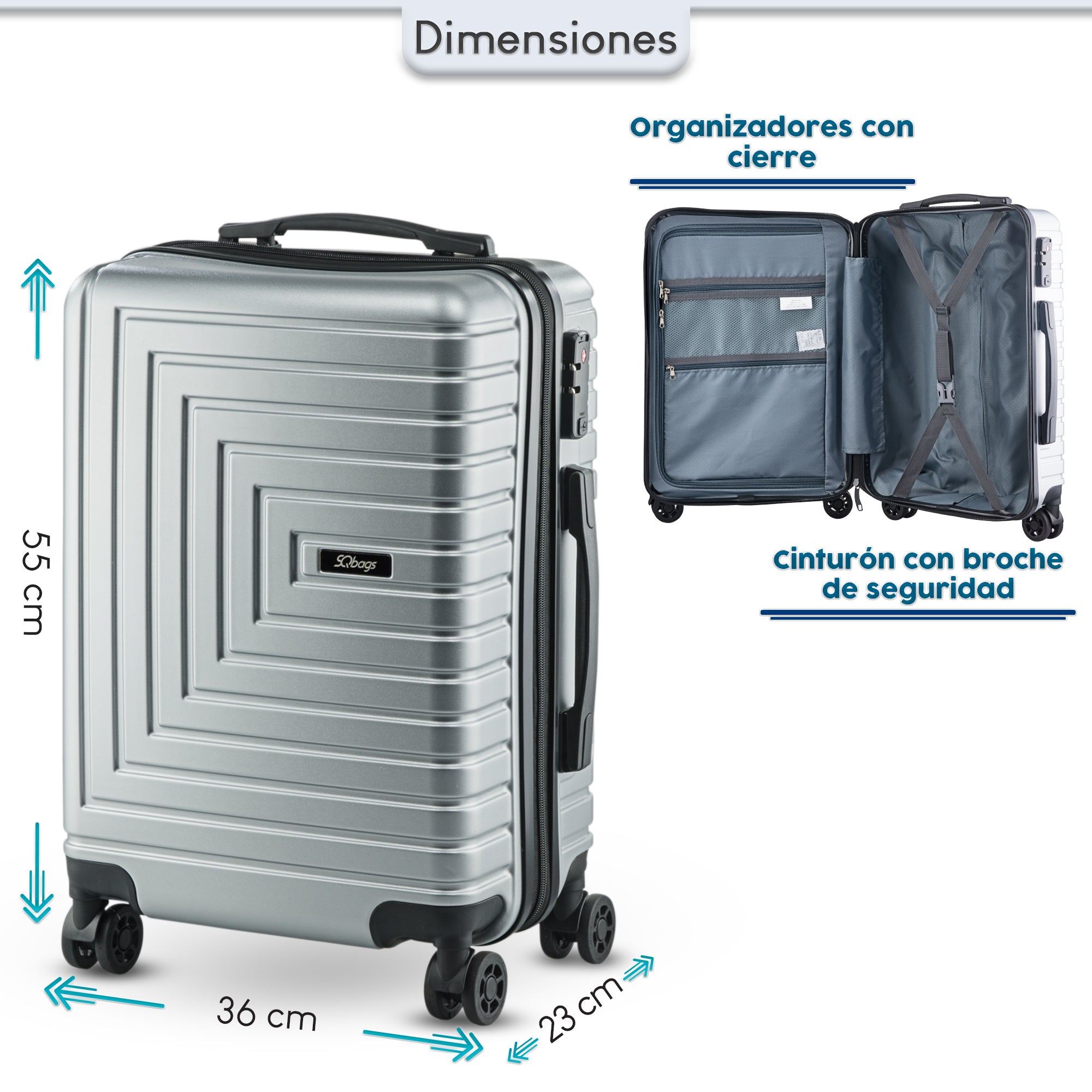 Foto 3 | Carry On Jet 20” - Plata