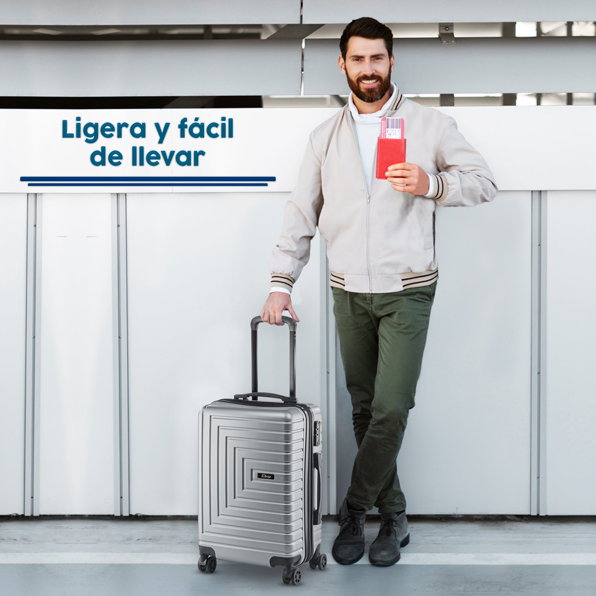 Foto 5 pulgar | Carry On Jet 20” - Plata
