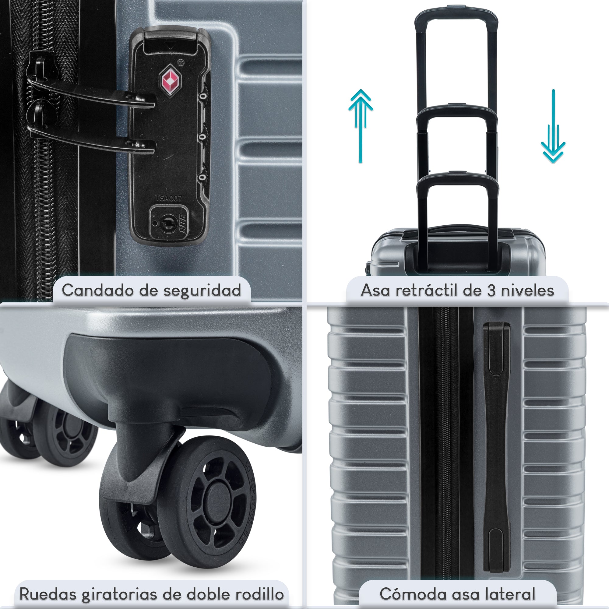 Foto 7 pulgar | Carry On Jet 20” - Plata