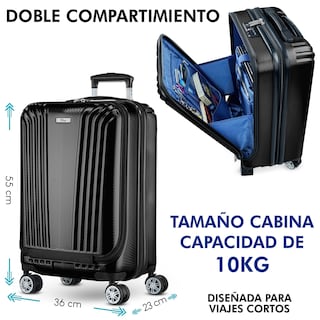 Foto 2 | Maleta con Ruedas Sqbags Negra de 20"