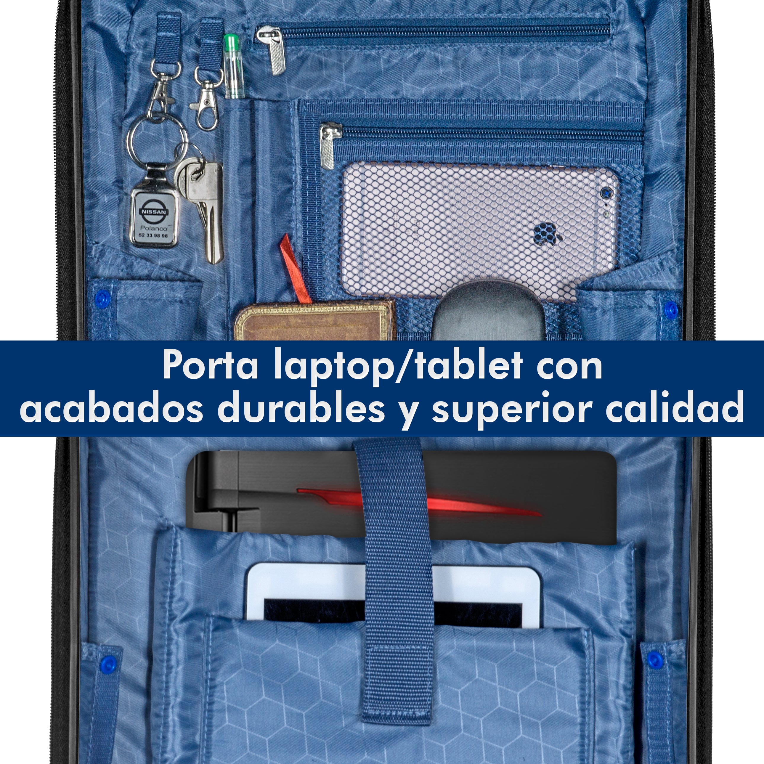 Foto 5 pulgar | Maleta con Ruedas Sqbags Negra de 20"