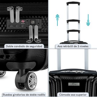 Foto 5 | Maleta con Ruedas Sqbags Negra de 20"