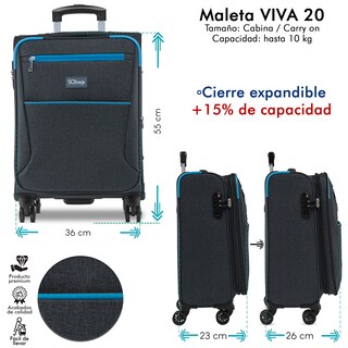 Foto 3 | Maleta De Tela Viva 20” - Oxford + 2 Organizadores