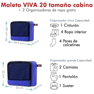 Foto 7 | Maleta De Tela Viva 20” - Oxford + 2 Organizadores