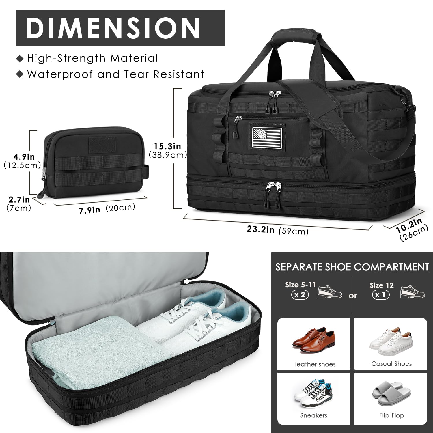 Foto 5 pulgar | Bolsa De Viaje Etronik Para Hombre Y Mujer Con Neceser Negra - Venta Internacional.