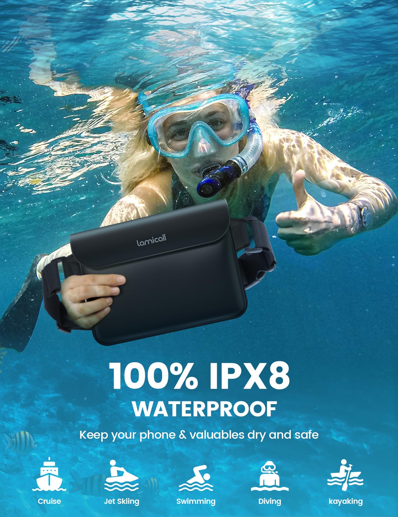 Foto 3 pulgar | Riñonera Impermeable Lamicall 2024 Para Iphone 16/15/14/13 Pro Max - Venta Internacional.