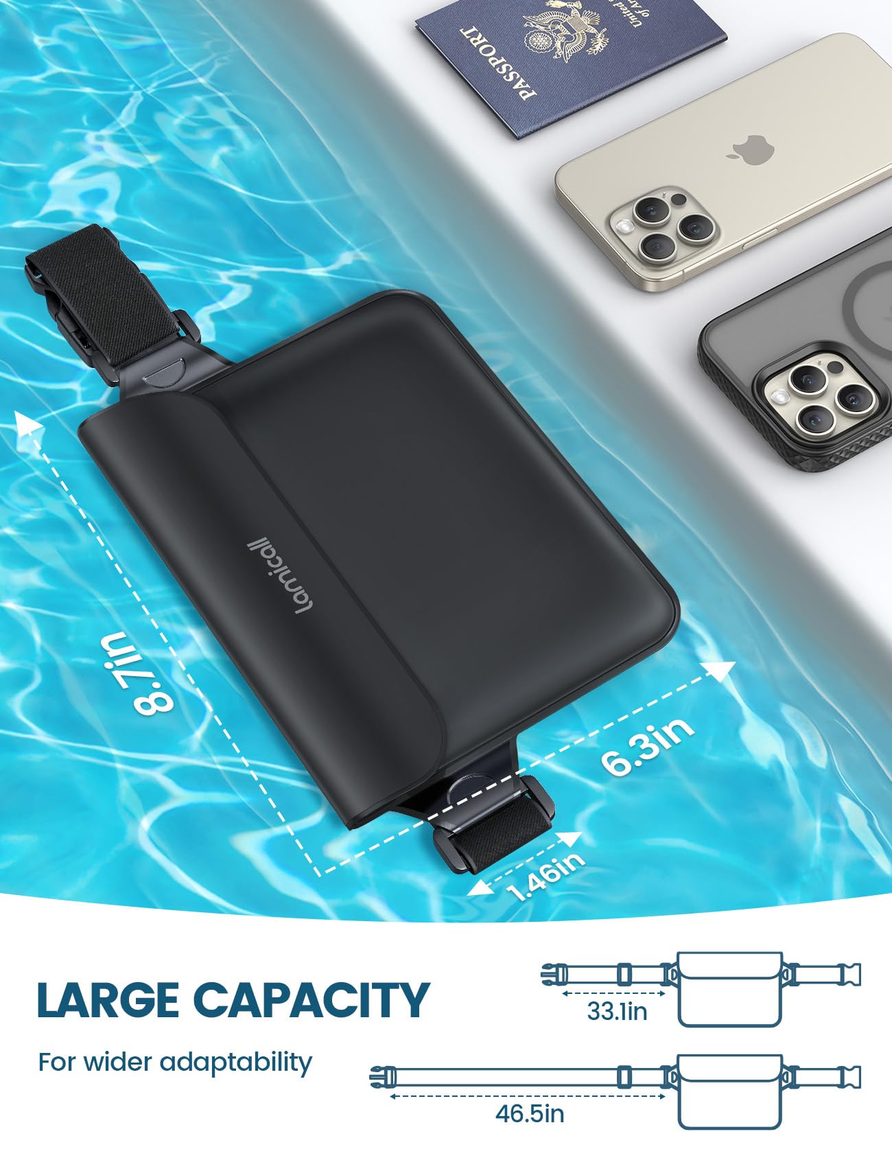 Foto 6 | Riñonera Impermeable Lamicall 2024 Para Iphone 16/15/14/13 Pro Max - Venta Internacional.