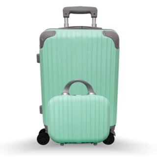 Foto 4 | Kit Maleta De Viaje Más Neceser Zona B, Modelo Vintage, Menta, 18 Pulgadas Carry On Y Neceser, Abs.