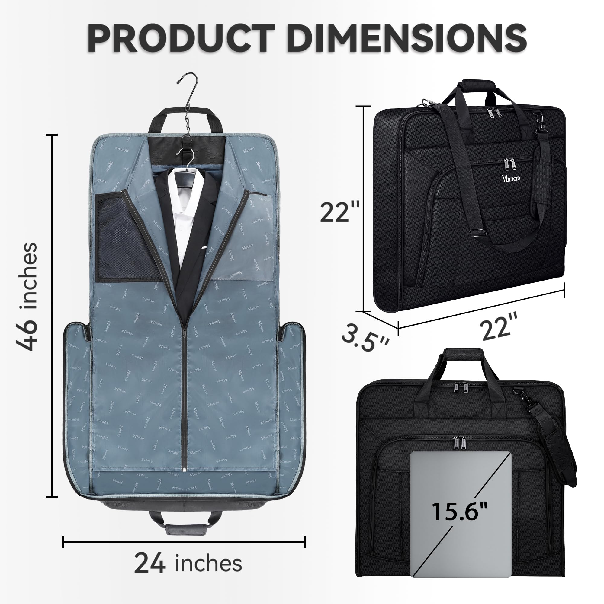 Foto 2 | Funda De Ropa Mancro Para Viajes, No Se Arruga, De Color Negro - Venta Internacional.